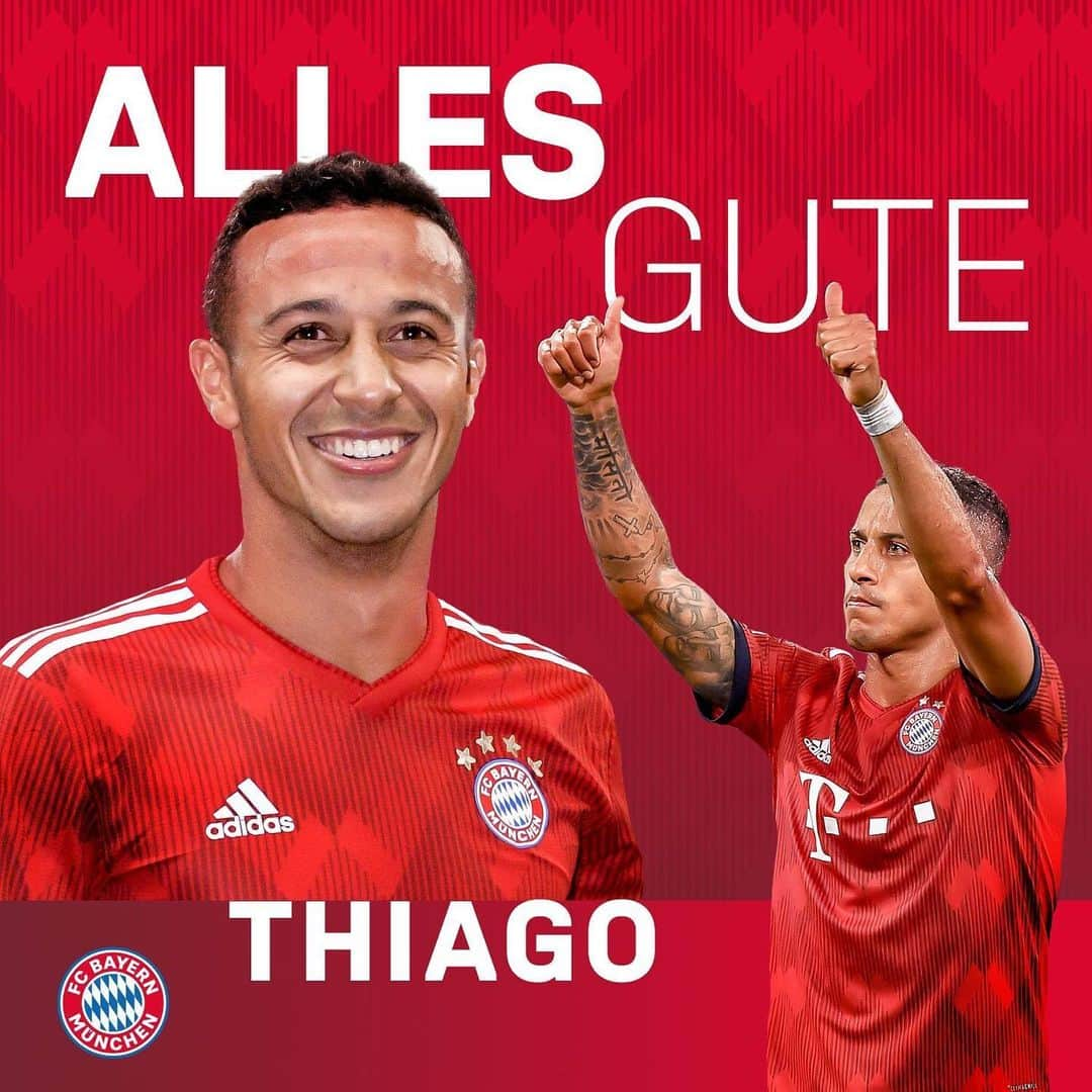 バイエルン・ミュンヘンさんのインスタグラム写真 - (バイエルン・ミュンヘンInstagram)「Happy 28th birthday, @thiago6! 🥳❤️ Celebrate with free printing on his jersey - just tap the picture! 🎁 . #MiaSanMia #FCB #Thiago #HappyBirthday #PackMas #FCBayern」4月11日 19時26分 - fcbayern