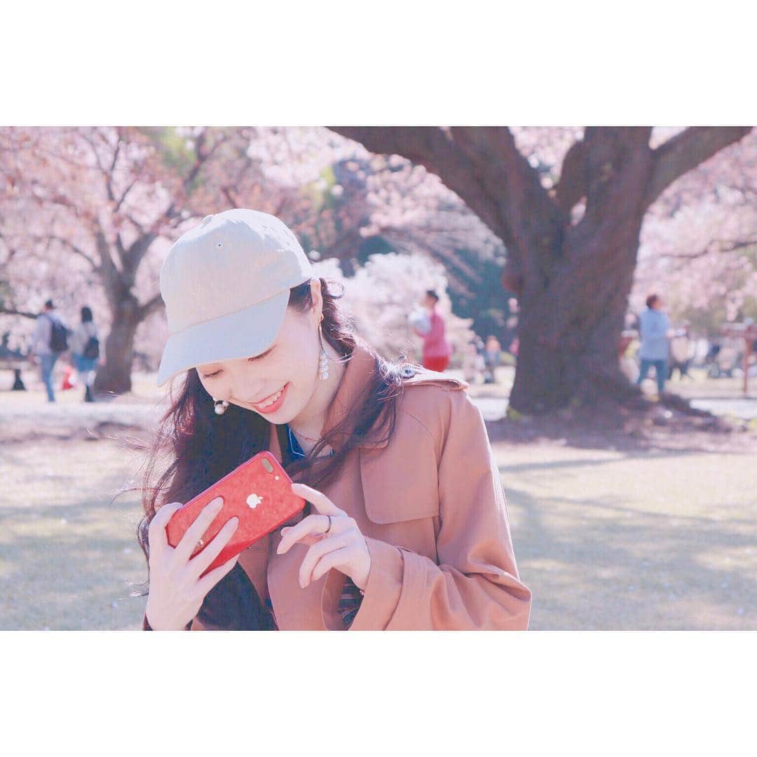 野崎夏帆のインスタグラム：「🌸﻿🌸🌸 ﻿﻿ ﻿ ﻿ #お花見﻿﻿ #桜﻿﻿ #sakura﻿﻿ #cherryblossom﻿﻿ #japan﻿﻿ #camera﻿﻿ #カメラ﻿﻿ #portrait﻿﻿ #ポートレート」