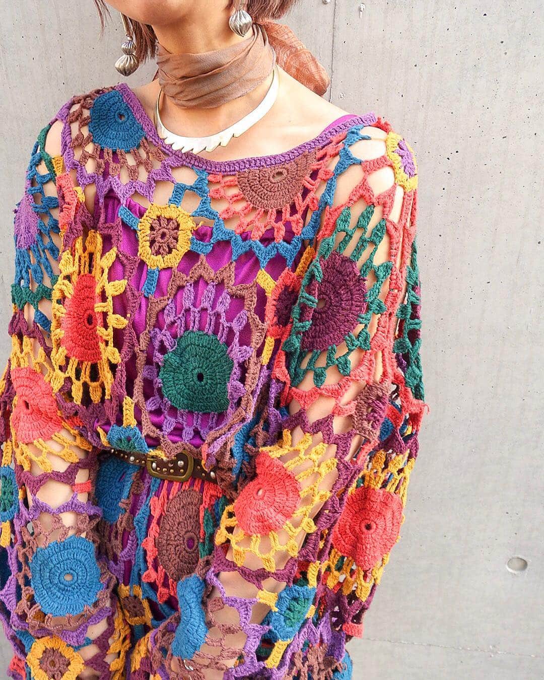 Chief used&vintageさんのインスタグラム写真 - (Chief used&vintageInstagram)「“Oversized Boho Knit” 🧡 🕉 Nice Bohemian:)) In Online Store!!」4月11日 20時00分 - chief_vintage_