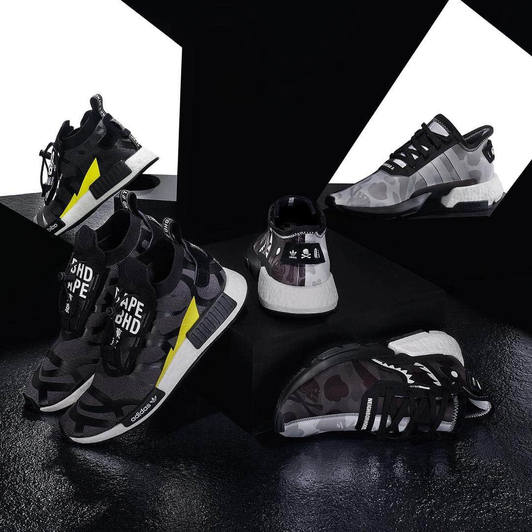 Sneaker Newsさんのインスタグラム写真 - (Sneaker NewsInstagram)「BAPE and Neighborhood join forces with adidas Originals to present sleek iterations of two contemporary models - the POD s3.1 and NMD STLT. Both release on 4/19. For full details, tap the link in our bio.」4月11日 23時36分 - sneakernews