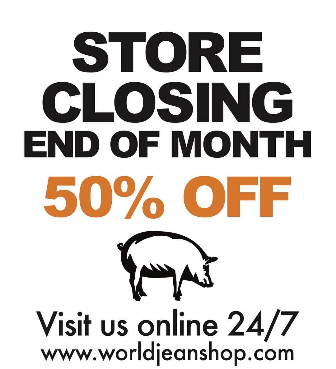 ジーンショップのインスタグラム：「We are changing our business to web only and closing the store in NYC. We are having a big sale in the shop and on line.  Everything is going fast so get shopping. #jeanshop #jeanshopnyc #jeansshoppingonline #selvedgejeans #leatherjackets #belts #bags #indigo #indigolove #motojacket #denimdeals #sale #nycsale #samplesalenyc #samplesale」
