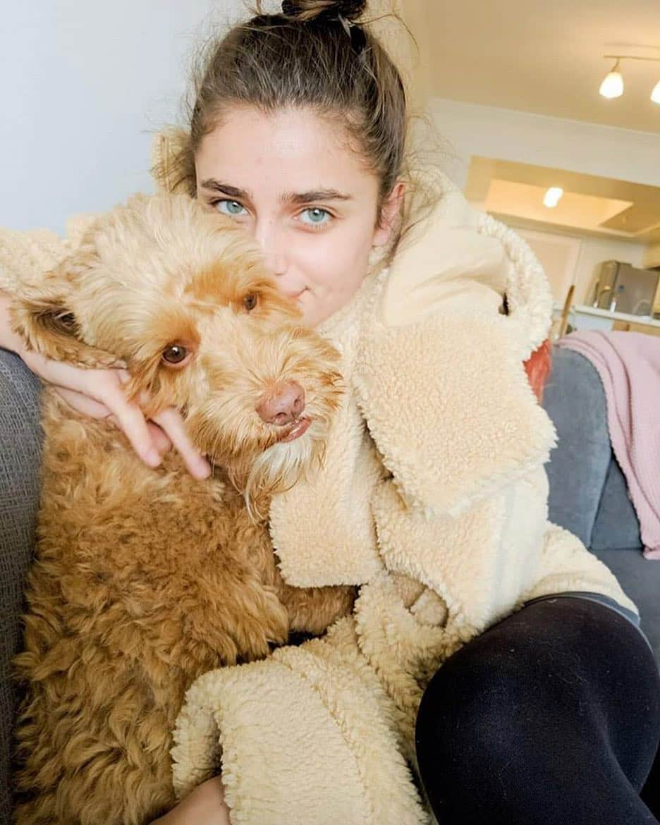 Teen Vogueさんのインスタグラム写真 - (Teen VogueInstagram)「Happy #nationalpetday, also could we borrow @tatetheminidoodle sometime, @taylor_hill? 😍」4月12日 1時26分 - teenvogue