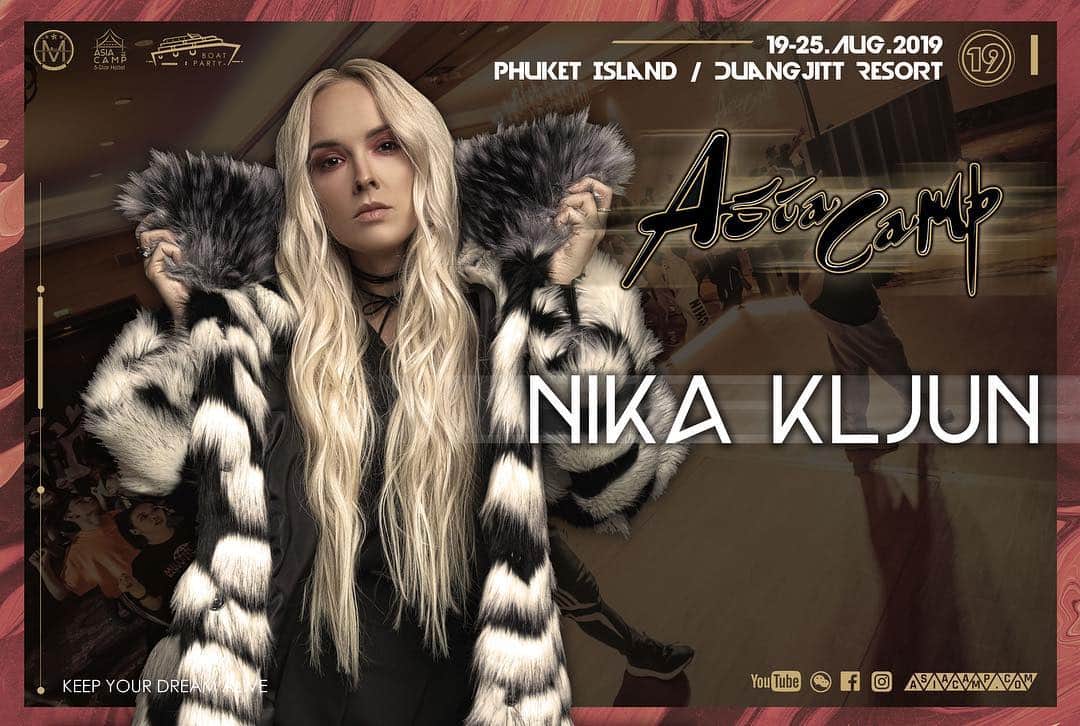 Nika Kljunのインスタグラム：「THAILAND 🇹🇭! My fav placeeeee! 😃🐲 I’ll be dancing with you on the 23. & 24. of August at @asia_camp ! . Don’t miss it! U know how much I feel like home when I’m there so ohhhh I’m super duper excited! 🤩 Teaching along with some dope friends - swipe left 👈🏼👅 . #august2019 #thailand #phuket #asiacamp #nikakljun #imsoexcited #wheremydancersat #dontmissit」