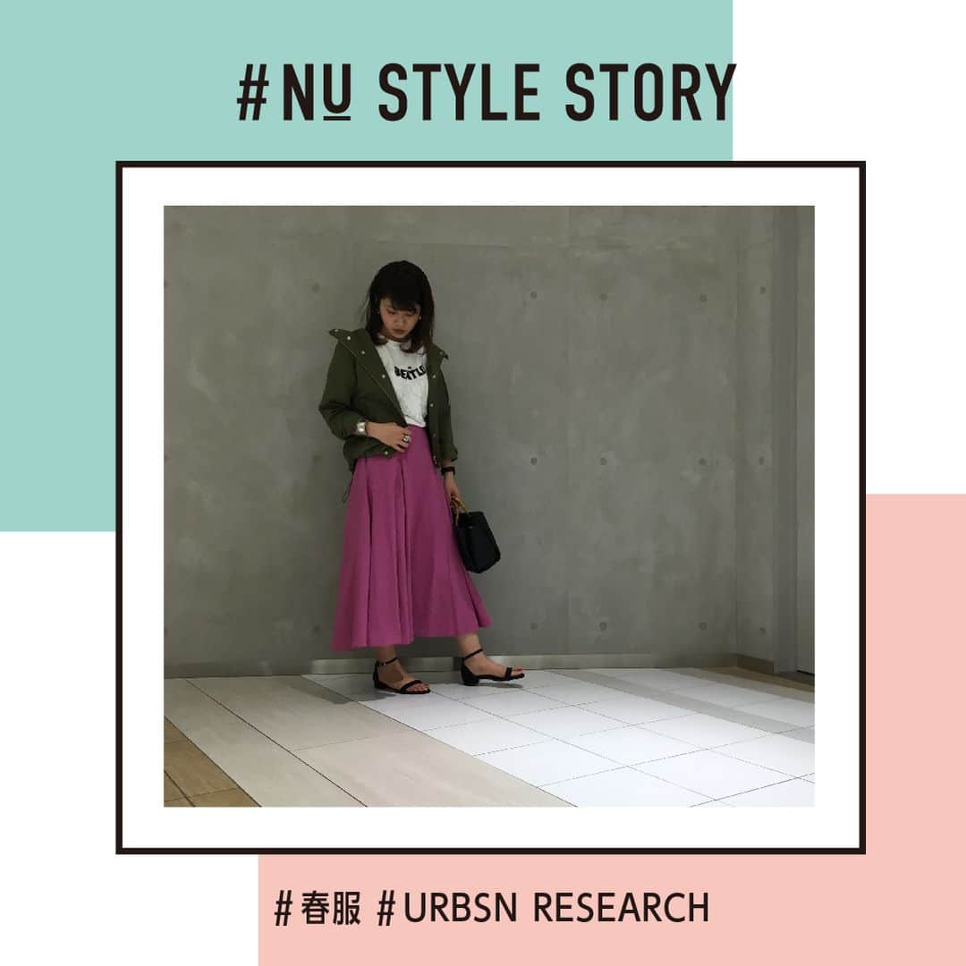nuchayamachi_officialさんのインスタグラム写真 - (nuchayamachi_officialInstagram)「NU 1F URBAN RESEARCH レディス . アウター 14,040円 カットソー 4,860円 スカート 12,960円 サンダル 11,880円 ＢＡＧ 10,260円 . 大人気のグログランナイロンフーデットパーカーが再入荷！！ 今年トレンドのナイロンパーカーをアーバンリサーチらしく上品な素材感と絶妙 シルエットに仕上げ、カジュアルなだけでなく大人な着こなしにも対応できるアイ テムとなっております。 女性らしいスカート＋サンダルのコーデにプラスし、カジュアルダウンさせるのがおススメのコーディネートです☆ . #URBANRESEARCH #NU茶屋町 #ヌー茶屋町 #nuchayamachi #茶屋町 #大阪 #osaka #梅田 #コーディネート #ライフスタイル #ootd #コーデ #おでかけ #fashion #アパレル #いいね #followme #instadaily #トレンドスタイル #NUスタッフコーデ #春服」4月12日 12時00分 - nuchayamachi_official