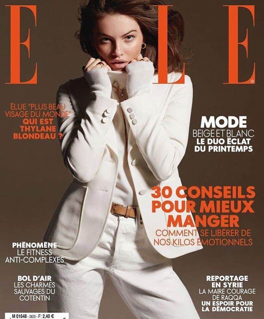 IMG Modelsさんのインスタグラム写真 - (IMG ModelsInstagram)「Covered. ✔️ #ThylaneBlondeau (@thylaneblondeau) covers @ellefr. #📷 @philipgay #👗 @hortenseardalan #👸🏻 #IMGstars」4月12日 4時00分 - imgmodels