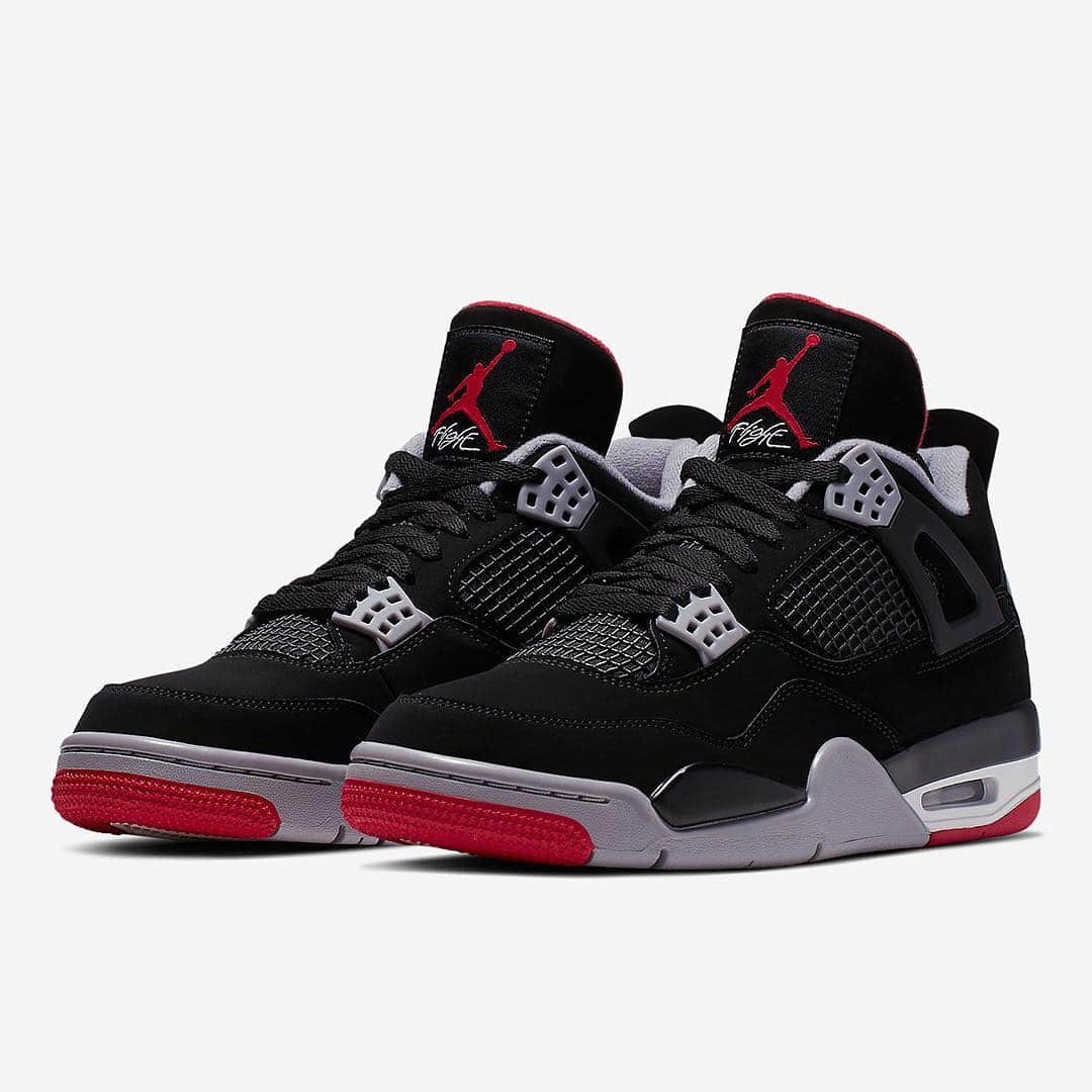 Sneaker Newsさんのインスタグラム写真 - (Sneaker NewsInstagram)「The Air Jordan 4 “Bred” returns on May 4th. Nike Air on the heel for the first time since 1999. Bring back those silver retro boxes! For a closer look at official images, tap the link in our bio.」4月12日 4時06分 - sneakernews