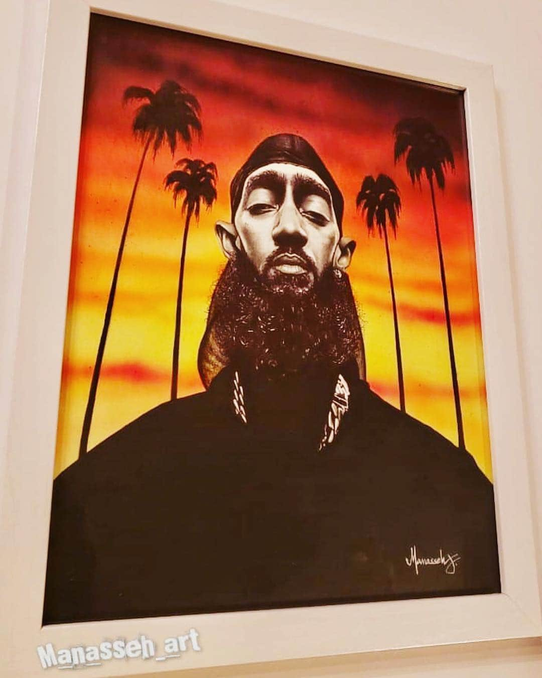 アフィオン・クロケットさんのインスタグラム写真 - (アフィオン・クロケットInstagram)「The Marathon continues, King 🙌🏽🙏🏽👑🏁 #RIPNIP . . @manasseh_art ✊🏽」4月12日 4時14分 - affioncrockett