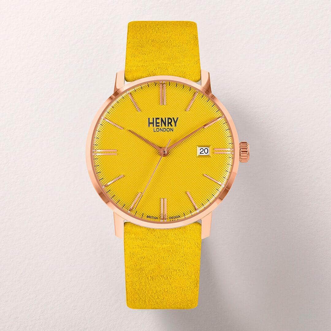 Henry London Official page of Britishさんのインスタグラム写真 - (Henry London Official page of BritishInstagram)「We are shaping up for summer with our unisex #yellow Regency model... a ray of sunshine on a grey day! . . . #mustard #regency #suede #suedestrap #henrylondon #henrywatches #womenswatches #womensfashion #london #britishdesign #britishbrand #vintage #heritage」4月12日 4時22分 - henrywatches