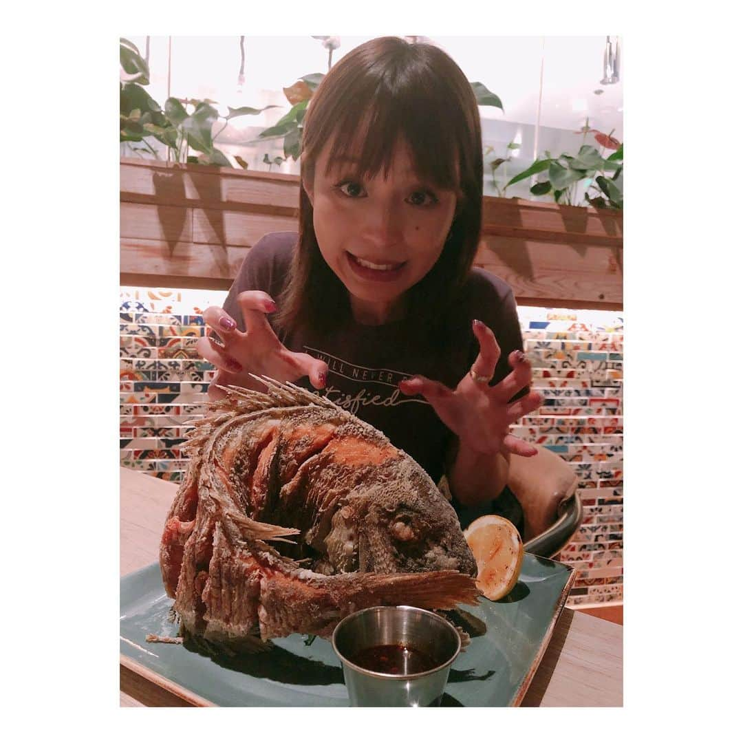 平野綾さんのインスタグラム写真 - (平野綾Instagram)「深海魚のような魚が出てきました笑。﻿ ﻿ インパクト笑笑💦﻿ ﻿ ﻿ ﻿ 友達オススメのアヒピザがめっっっちゃ美味しかった♪(´ε｀ )💕﻿ ﻿ ﻿ ﻿ Herringbone Waikiki﻿ 2330 Kalakaua Ave, Honolulu, HI 96815﻿ (808) 797-2435﻿ https://goo.gl/maps/oTAcFseSNQF2﻿ ﻿ ﻿ #herringbonewaikiki #waikiki ﻿ #honolulu #hawaii﻿ #ahi #ahipizza  #ayahirano #平野綾﻿」4月12日 7時44分 - a_ya.hirano