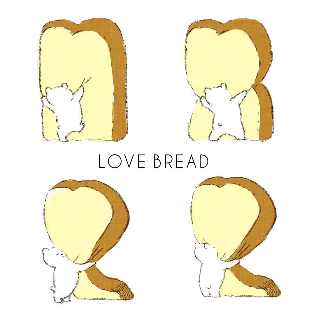 momoroさんのインスタグラム写真 - (momoroInstagram)「パンの日 #illustration #momoro#cat#bear#polarbear #bread#パン#ねこ#ネコ#猫#くま#クマ#熊#しろくま#シロクマ#パン#ももろ#イラスト」4月12日 8時23分 - momoro6666