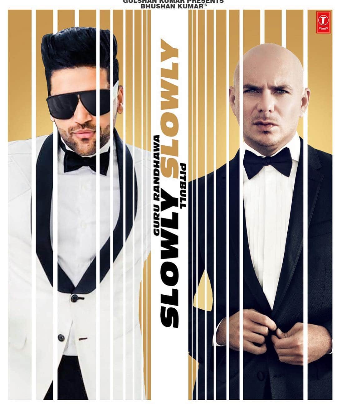 ピットブルのインスタグラム：「India, Slowly Slowly will be out on April 19 with @gururandhawa」