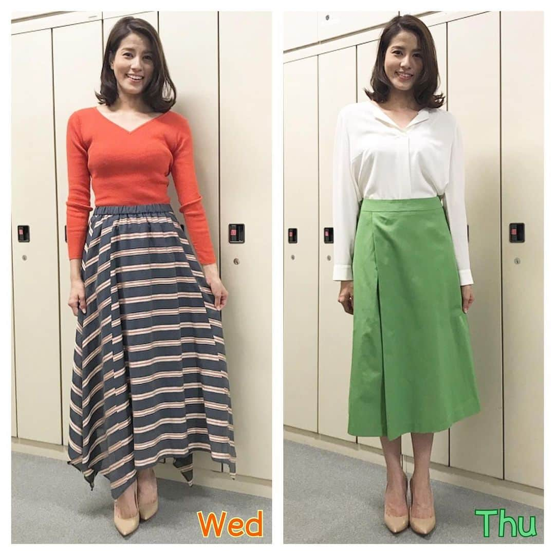 永島優美さんのインスタグラム写真 - (永島優美Instagram)「* 👗Weekly Coordinate（4/8-）👠 * 1週間お疲れ様です✨ * 今週はパンツスタイルも♫ そして緑とオレンジも多い気が🍊🍃 どちらも好きな色です♡ * 皆さん毎週コメントいただきまして  本当にありがとうございます！ 今週からはヘアスタイルも分かるような 写真にしてみます ☺︎ * - - - - - - - - - - - - - - - - - - - - - - - 👗#weeklyコーデ （Mon＆Tue ▶︎ Wed＆Thu ▶︎ Fri＆Sun） #coordinate #めざましテレビ #ジャンクスポーツ」4月12日 20時18分 - yuumi_nagashima