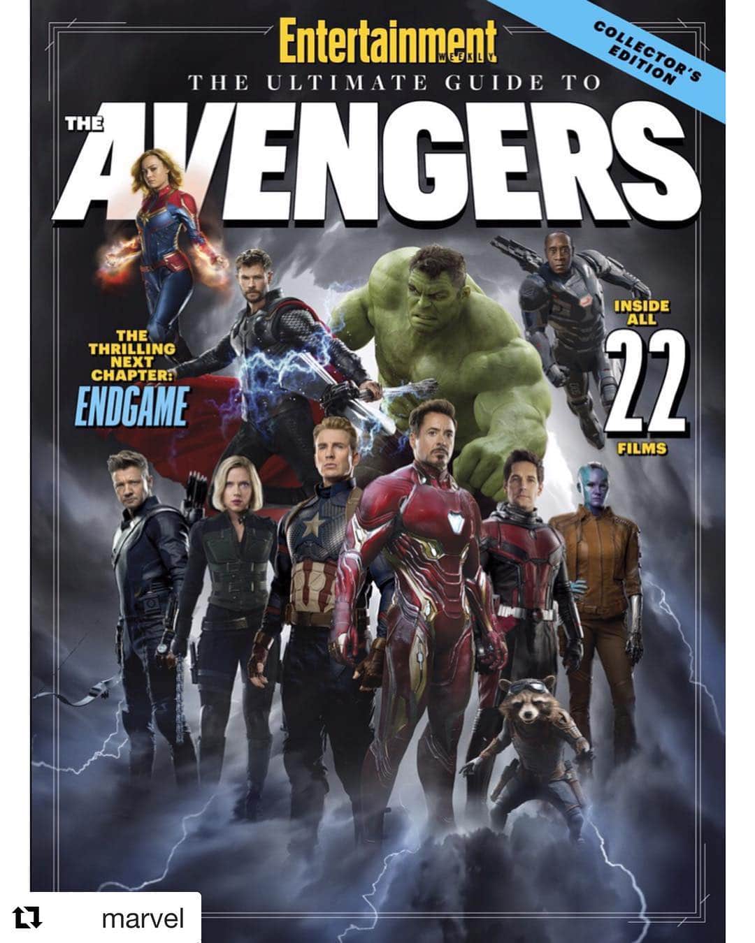 クリス・ヘムズワースさんのインスタグラム写真 - (クリス・ヘムズワースInstagram)「#Repost @marvel ・・・ Here’s your look at the cover of @EntertainmentWeekly's special issue for Marvel Studios’ #AvengersEndgame! Read more on EW.com.」4月12日 20時44分 - chrishemsworth