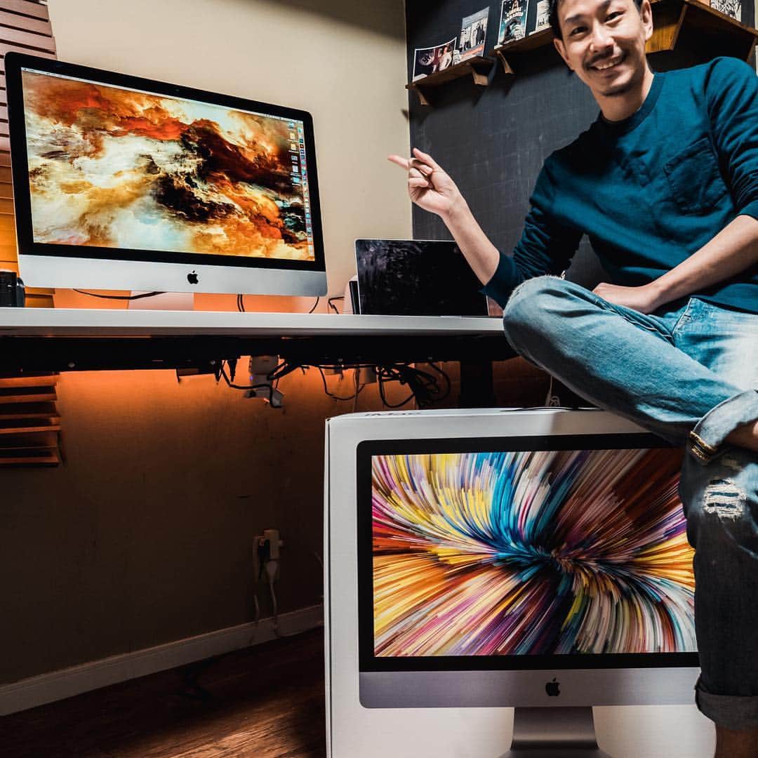 のりごとーのインスタグラム：「2019 iMac、初めてのiMac。 家で使うならやっぱりいいですね✨  台湾旅行最後で39.8度の高熱が出て暫くうなされ、その後娘にもうつり、てんやわんやでしたが、ようやく平常運転👍  やっぱり日常生活ってイイなぁと感じる今日この頃です😊  #imac #日記」