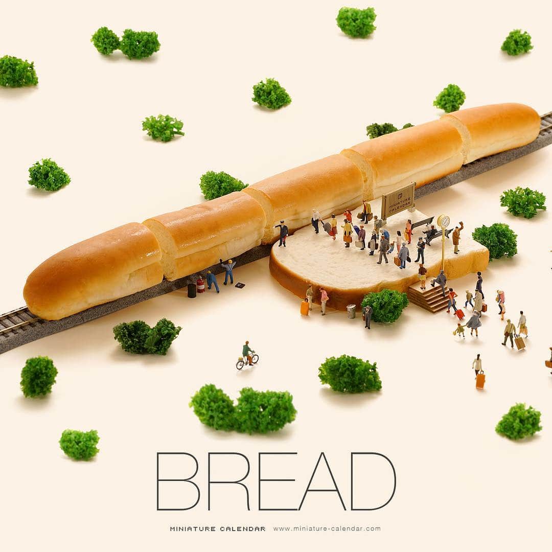 田中達也さんのインスタグラム写真 - (田中達也Instagram)「. BREAD🍞🥖🥐 Selection . #パンの記念日 #パンの日 ということで パンをモチーフにした作品を集めてみました .」4月12日 19時45分 - tanaka_tatsuya