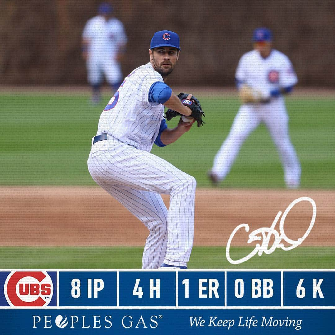 シカゴ・カブスさんのインスタグラム写真 - (シカゴ・カブスInstagram)「@colehamels’ 1.61 ERA at #WrigleyField is the lowest of any pitcher with at least 10 starts there. #EverybodyIn」4月13日 6時07分 - cubs