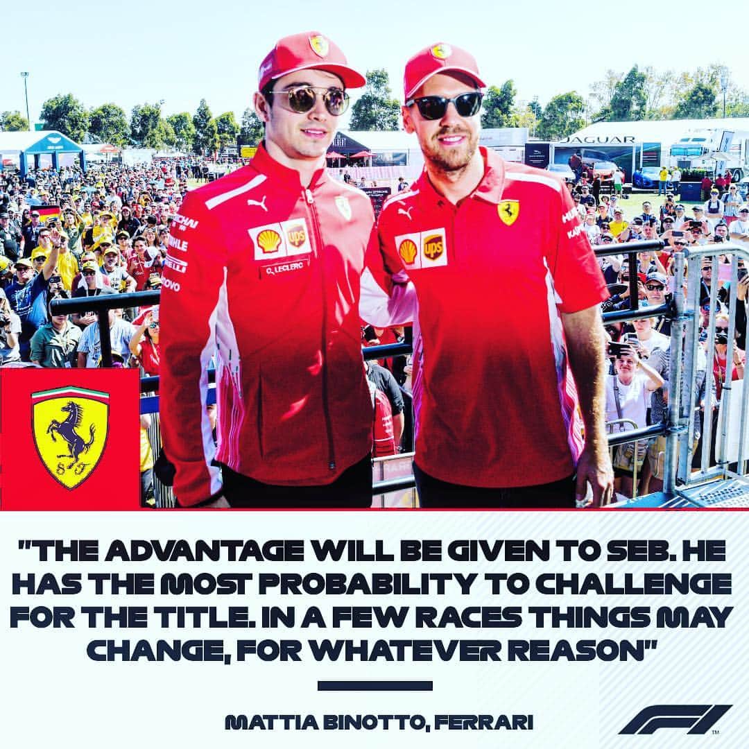 F1さんのインスタグラム写真 - (F1Instagram)「In 50/50 situations Vettel is Ferrari’s number one, according to the boss. For now... 👀🇮🇹 .  #F1 #Formula1 #Race1000 #Ferrari #Vettel #Leclerc #ChineseGP #InstaSport #Shanghai」4月12日 22時45分 - f1
