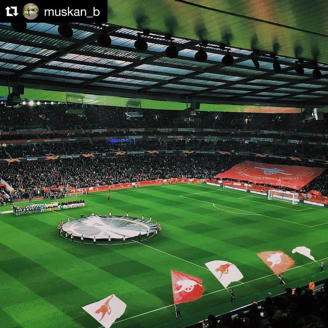 アーセナルFCさんのインスタグラム写真 - (アーセナルFCInstagram)「⚡️Electric atmosphere at Emirates Stadium last night! ⁣ ⁣ #Repost ⁣@muskan_b ・・・⁣ Well done boys! #europaleague⁣ ⁣⁣⁣⁣ #Arsenal #EmiratesStadium⁣⁣⁣ #AFC⁣ #WeAreTheArsenal #UEL」4月12日 23時08分 - arsenal