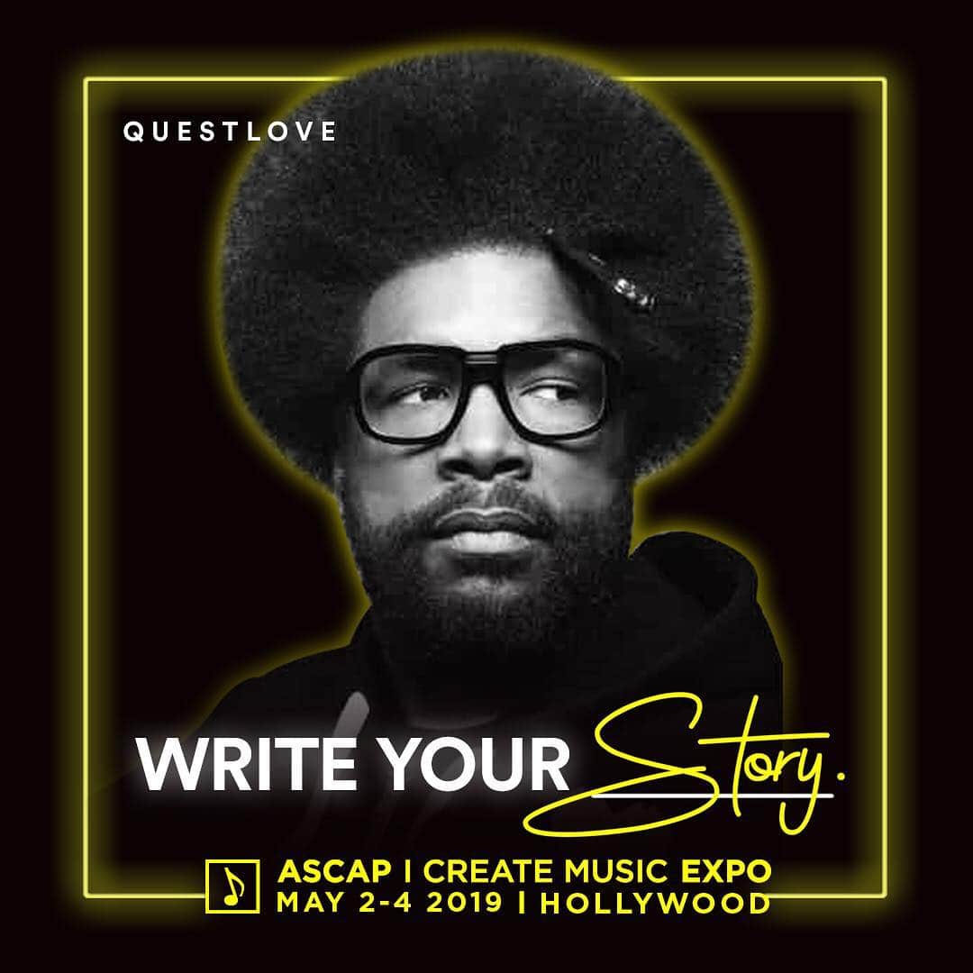 ASCAPさんのインスタグラム写真 - (ASCAPInstagram)「@questlove has been added to the 2019 #ASCAPEXPO lineup for a keynote conversation with Oscar-winning songwriter & #ASCAP President @paulielama2. The drummer, DJ, producer, author (most recently of his newest book, #NYTimes best-selling & #Grammys-nominated Creative Quest) & member of @theroots will also be recognized with the ASCAP Creative Voice Award. Get passes to EXPO at the link in our bio! (ascap.com/expo)」4月12日 23時42分 - ascap