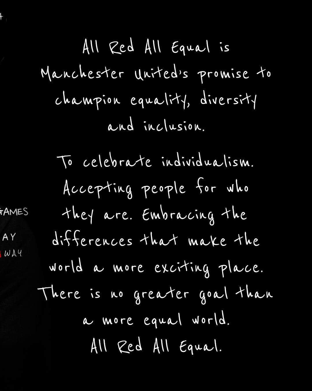 マンチェスター・ユナイテッドさんのインスタグラム写真 - (マンチェスター・ユナイテッドInstagram)「Support #allredallequal as we challenge discrimination in our game.」4月13日 0時56分 - manchesterunited