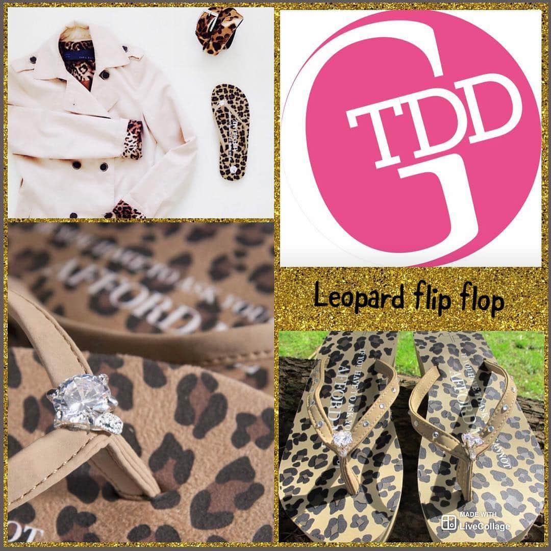 ガールトゥードアーズダウンのインスタグラム：「Your a wild woman. 🐆 it would take a warrior to tame your spirit.  Shop now www.gtdd.com Leopard flip flops」