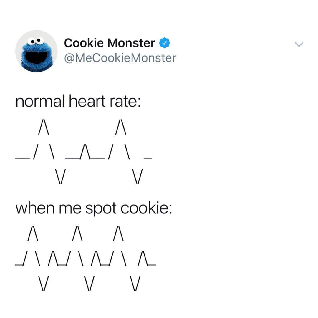 セサミストリートさんのインスタグラム写真 - (セサミストリートInstagram)「cookies > anything else • • • #SesameStreet #CookieMonster #Cookies #Funny #HeartRate #Dessert #ChocolateChips」4月13日 2時50分 - sesamestreet