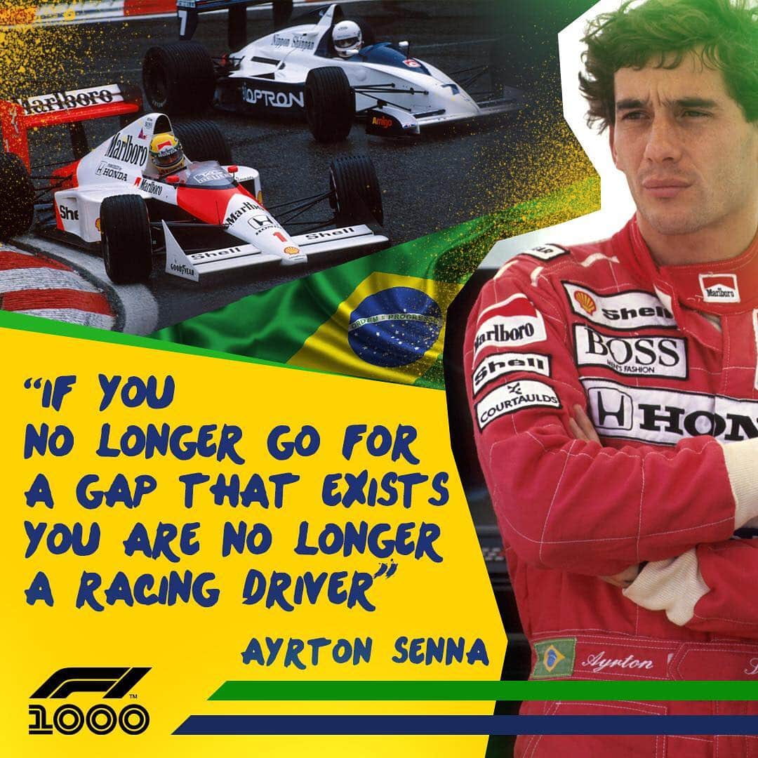 F1さんのインスタグラム写真 - (F1Instagram)「Trust your instincts 👊🇧🇷 .  #F1 #Formula1 #Race1000 #AyrtonSenna #Senna #Quotes #Legend #Icon #Brazil #Brasil @oficialayrtonsenna #InstaSport」4月13日 3時25分 - f1