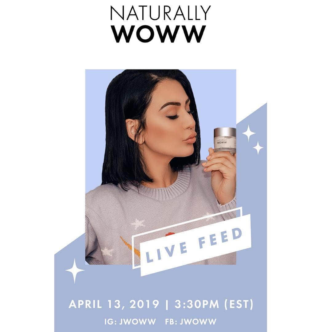 ジェイワウさんのインスタグラム写真 - (ジェイワウInstagram)「Get ready to spring clean your skin!✨ @NaturallyWoww will be having the BIGGEST giveaway ever!💜 Join me live Saturday, April 13 at 3:30 PM EST.」4月13日 4時45分 - jwoww