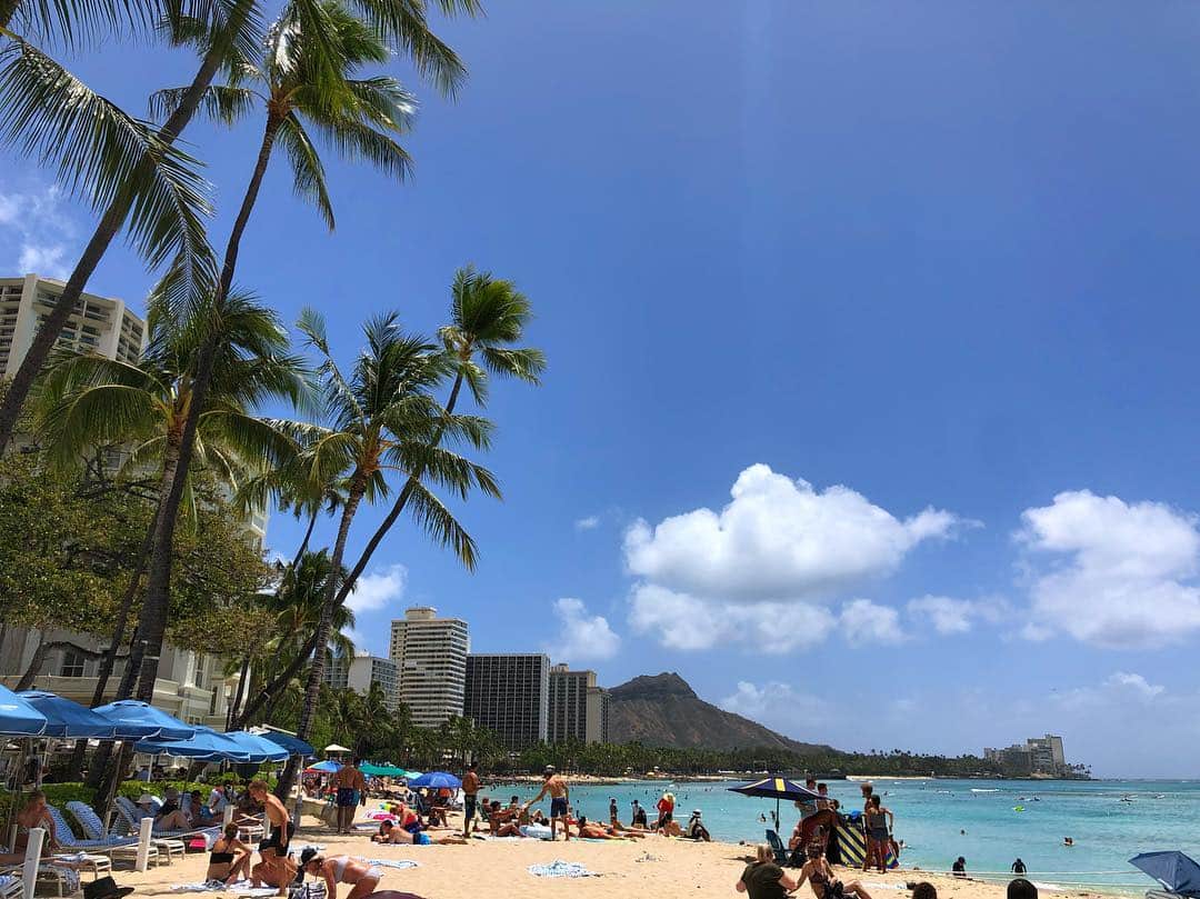 黒澤まさ美さんのインスタグラム写真 - (黒澤まさ美Instagram)「. #ハワイ に着いたらまず撮りに行くこの風景、今回も全力ピーカンで迎えてくれました🌞 今回の滞在はとにかく、#ハーフマラソン 以外は極力無計画に、ふわっと過ごすことが目的です🧚‍♀️🧚‍♀️本当はiPhoneも持ちたくないくらいなのですが、職業柄難しそう。。笑 なにもしない、をしに来ました。ただいま、私の第二のふるさと🌋🌴🌊🌺🌈 . #hawaii  #honolulu  #waikiki  #waikikibeach  #diamondhead  #beach #fine #sunny #happy #ホノルル #ワイキキ #ハワイ大好き #おひとりさまハワイ」4月13日 16時20分 - masami_kurosawa