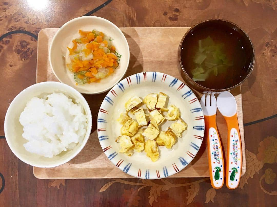 松尾依里佳さんのインスタグラム写真 - (松尾依里佳Instagram)「卵1個で焼けた🍴#離乳食 1歳なりたての頃🌸1食分は卵1/2個まで🐹 #新米ママ #お出汁離乳食 #娘 #1歳  #松尾亭の手作り離乳食」4月13日 15時43分 - erika.matsuo