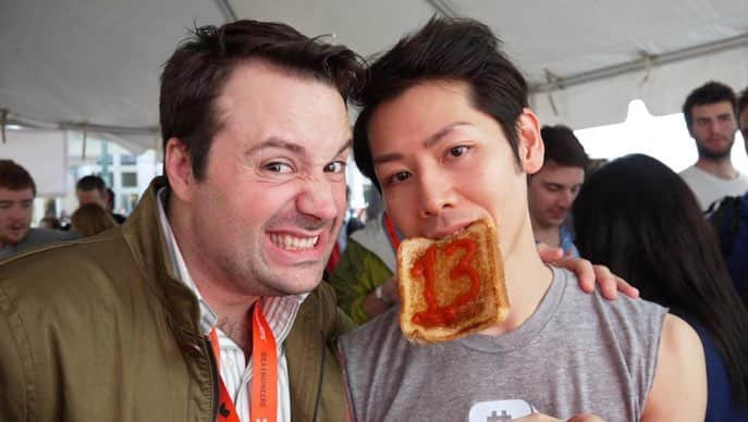 小林尊さんのインスタグラム写真 - (小林尊Instagram)「#grilledcheesesandwichday  When I broke the record for most grilled cheese sandwiches eaten in one minute. 🥪🥪🥪🥪🥪🥪🥪🥪🥪🥪🥪🥪🥪13 @recordsetter #worldrecord  グリルドチーズサンドイッチ  1分チャレンジ  これまでの記録4枚 結果13枚（食パン26枚、チーズ、バター）  #sxsw  #グリルドチーズサンド #grilledcheesesandwich  #eatingchallenge #eatingrecords  #worldrecord」4月13日 7時18分 - kobayashitakeru