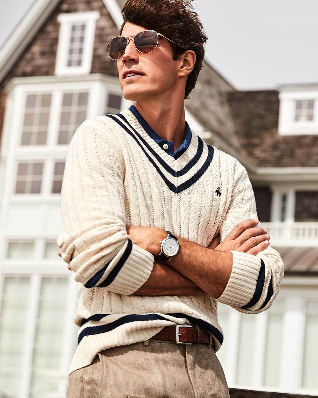 ブルックスブラザーズさんのインスタグラム写真 - (ブルックスブラザーズInstagram)「For the love of the game and equal fondness for its fashion. The perennial classic #BrooksBrothers Tennis Sweater is back this season.」4月13日 8時35分 - brooksbrothers