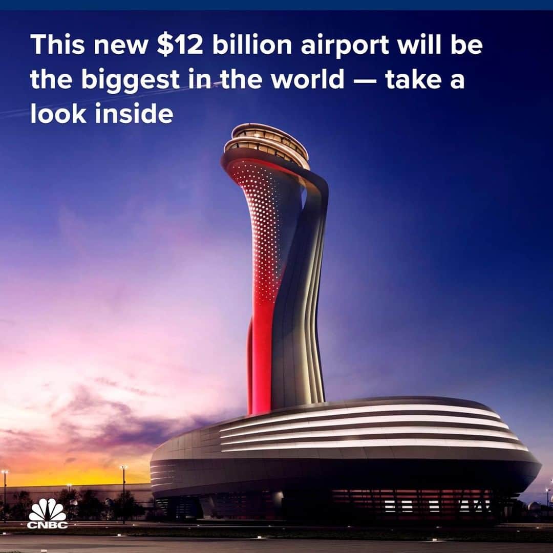 CNBCさんのインスタグラム写真 - (CNBCInstagram)「with @CNBCMakeIt: Istanbul New Airport is officially open for business, and it could overtake Hartsfield-Jackson International Airport in Atlanta as the world’s busiest.⁣ ⁣ The airport is still under construction, but once it’s completed, Istanbul New Airport will be able to handle 200 million passengers a year. Turkish Airlines has seen massive growth, which was a major reason for constructing a new airport.⁣ ⁣ The airport will have a 451-room boutique hotel, 55,000 square meters of Duty Free shops and a tulip-shaped air traffic control tower.⁣ ⁣ To see more pictures of the $12-billion airport, click the link in bio.⁣ *⁣ *⁣ *⁣ *⁣ *⁣ *⁣ *⁣ *⁣ #istanbul #turkey #turkishairlines #istanbul #travel #businesstravel #business #businessnews #cnbc⁣」4月13日 10時55分 - cnbc