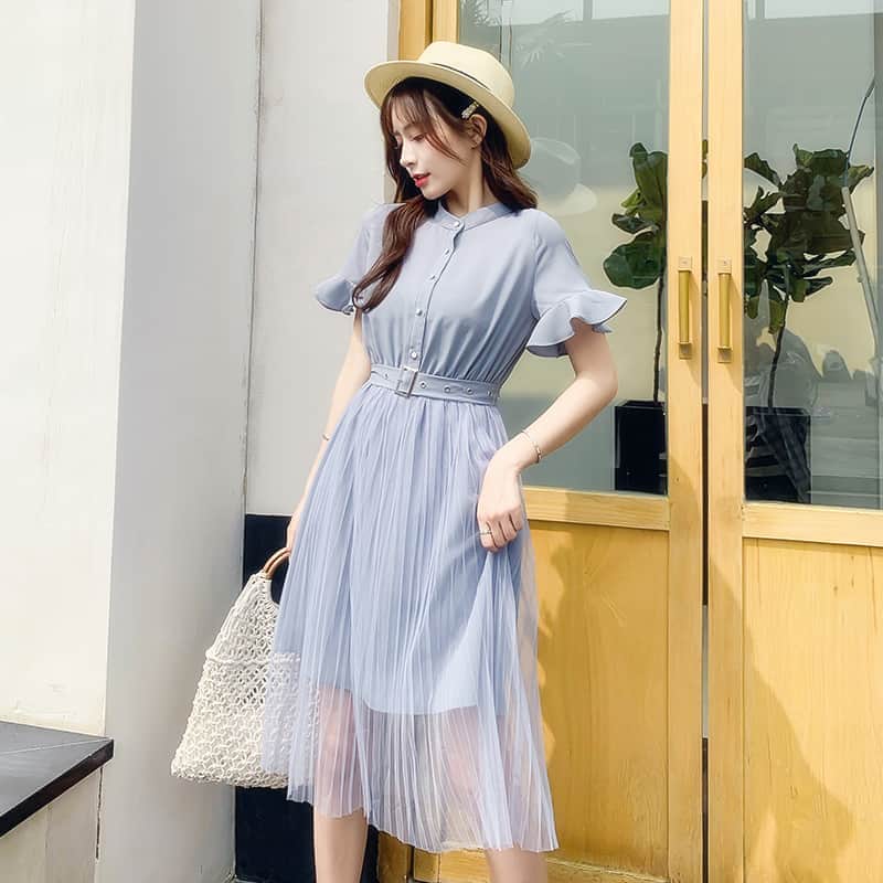 Doresuweさんのインスタグラム写真 Doresuweinstagram 大人可愛い半袖ミモレ丈切り替えスタンドカラープリーツワンピース Id Doresuwe レディースファッション ワンピース デート 着痩せ 着回し 春コーデ 夏コーデ 可愛い Kawaii 大人可愛い
