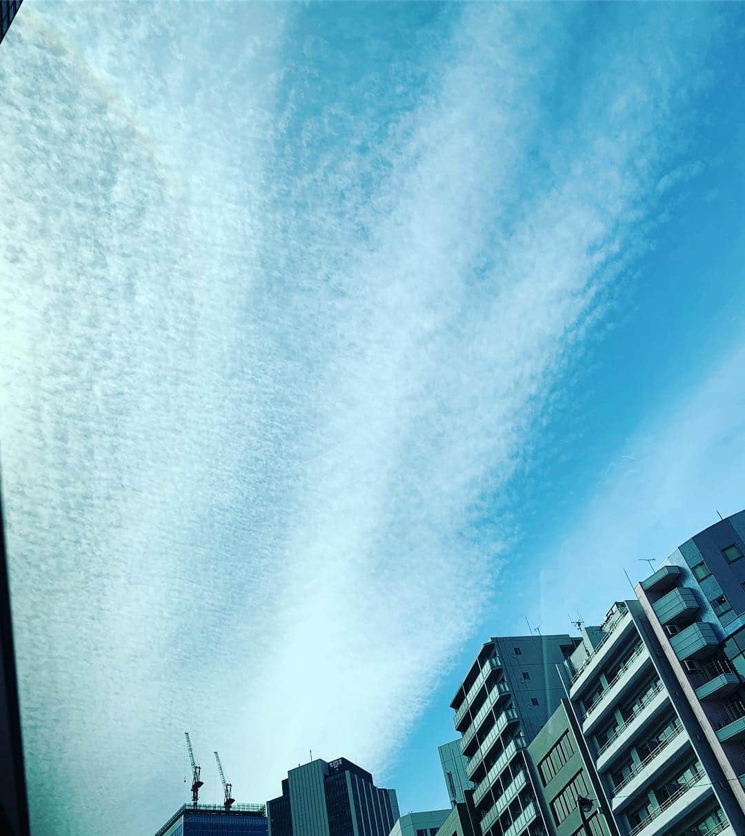 須黒清華のインスタグラム：「木曜日、取材に向かう車から見えた空♪ 面白い雲☁️だなぁと思ったら、端っこに虹がっ🌈✨ なんだか良いことありそう✨ #虹 #雲 皆さま良い週末を〜✨✨」
