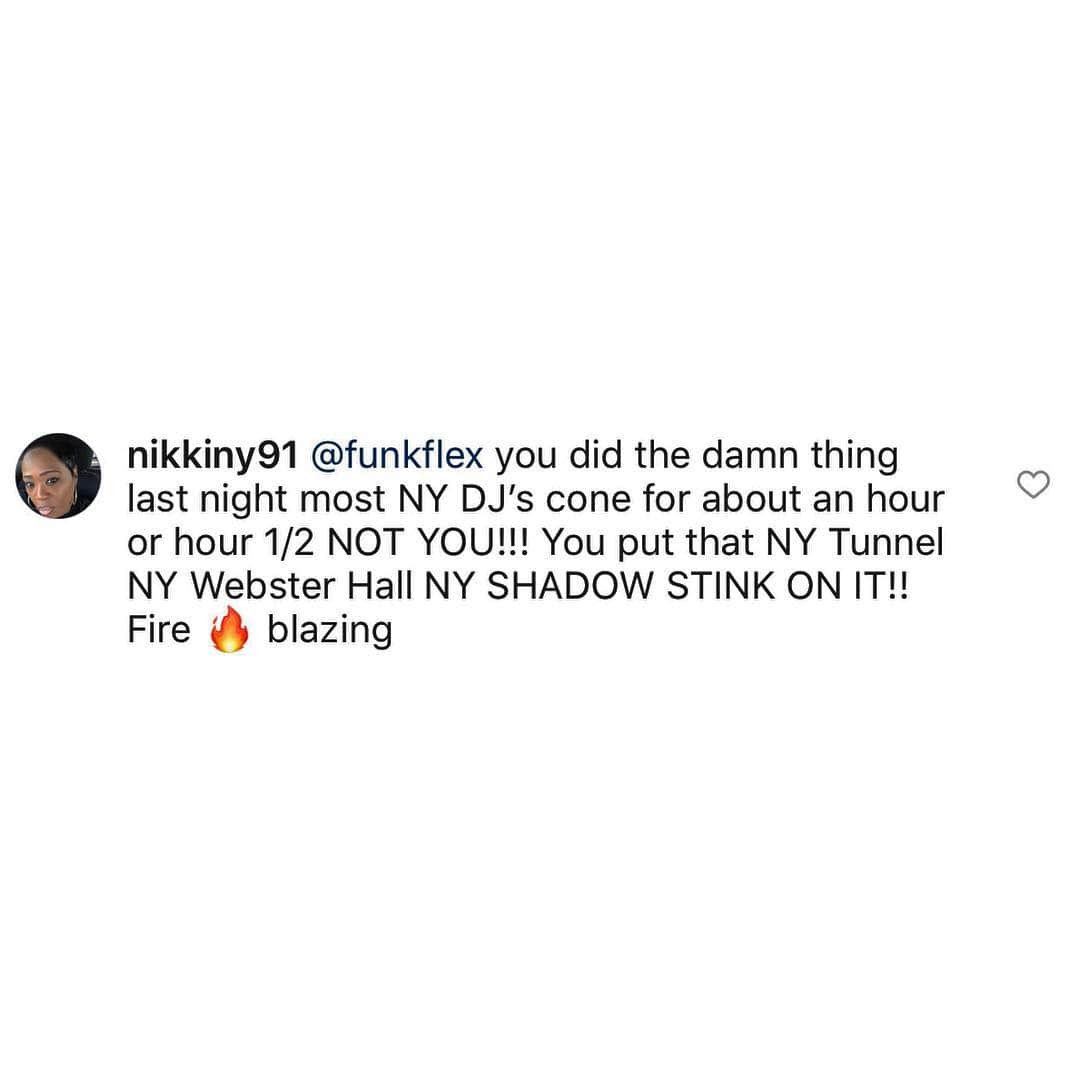 ファンクマスター・フレックスのインスタグラム：「3yrs ago I made a decision... I no longer double book... If get booked for an HOUR  I play for 3 HOURS ( without raising my price ) !!! The promoter is not the ENEMY... He’s your PARTNER... I give my alll Promoting/Djing!!! The club scene isn’t dead... Mosts djs are lazy and spoiled! @nikkiny91 thanks so much!!! I had a great time at STATS last night! @litdigitaldjs is the NEW team!🤷🏿‍♂️」
