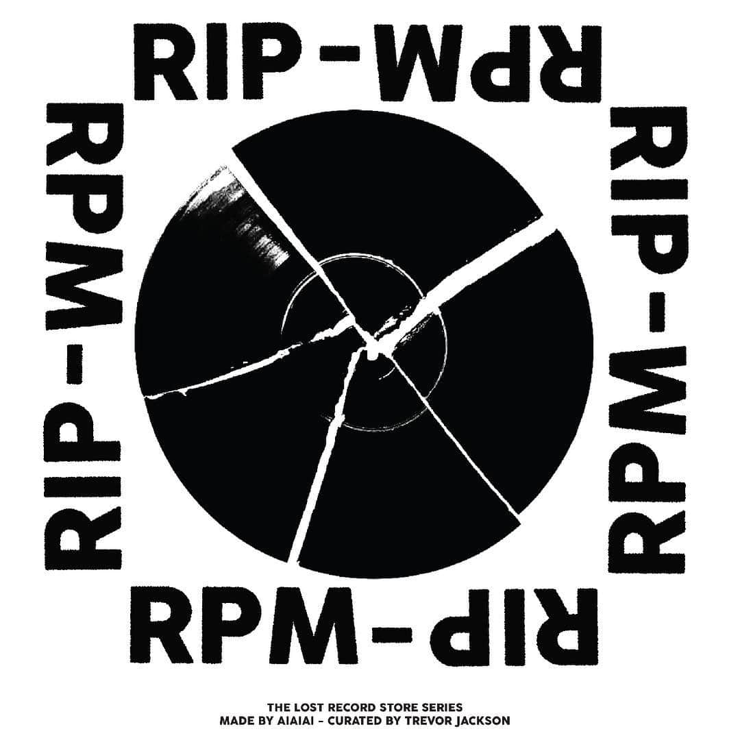 AIAIAIさんのインスタグラム写真 - (AIAIAIInstagram)「In memory of all the influential record stores around the world no longer with us RPM RIP is born, a visual tribute to these icons of yesteryear. 6 significant cities, 6 music loving designers, 6 T-shirts, 50 of each, all profits going to charity. Collect them all. Support your local record store (link in bio)  #aiaiai #recordstoreday @trevorjacksonofficial @braulioamado @planetluke @check_morris」4月13日 17時05分 - aiaiai.audio