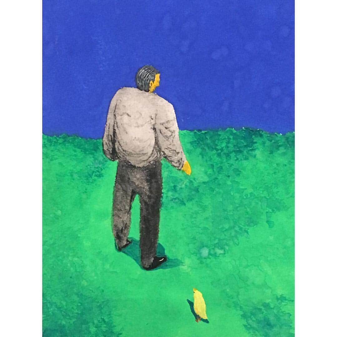 浅野忠信さんのインスタグラム写真 - (浅野忠信Instagram)「John Lurie and his bird.  And a tunnel.  #watercolorpainting」4月13日 19時44分 - tadanobu_asano