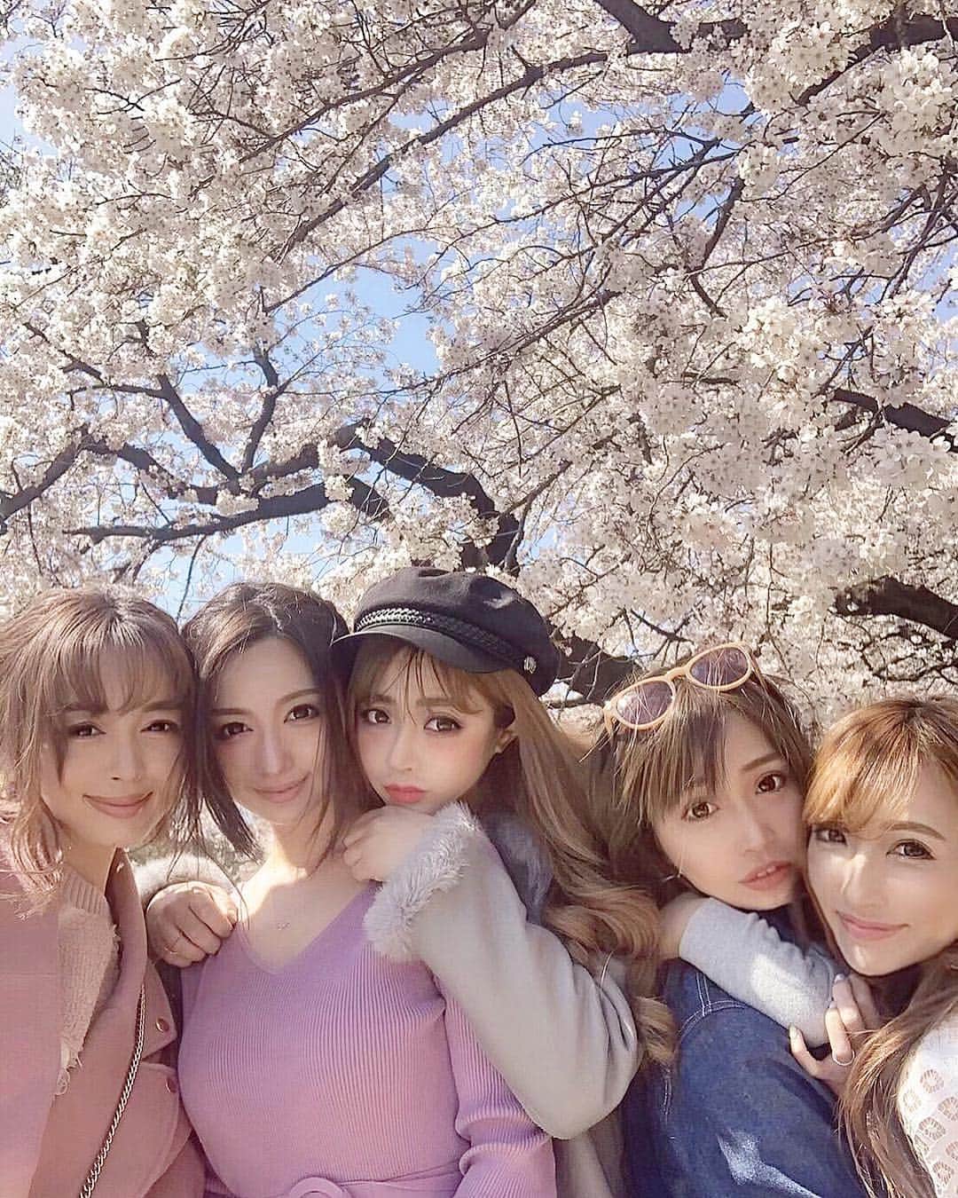 のインスタグラム：「SAKURA🌸 × mamamodel ・ 定期的に集まる仲良しママモで 満開の桜の下で花見をしてきました♡ ・ 今年は急に暑くなって咲いて 途端に寒くなって散って 満開が短かったような気がするので 貴重な時期に見ることができてよかった♡ ・ 来年もまた会おうね桜さん🌸」