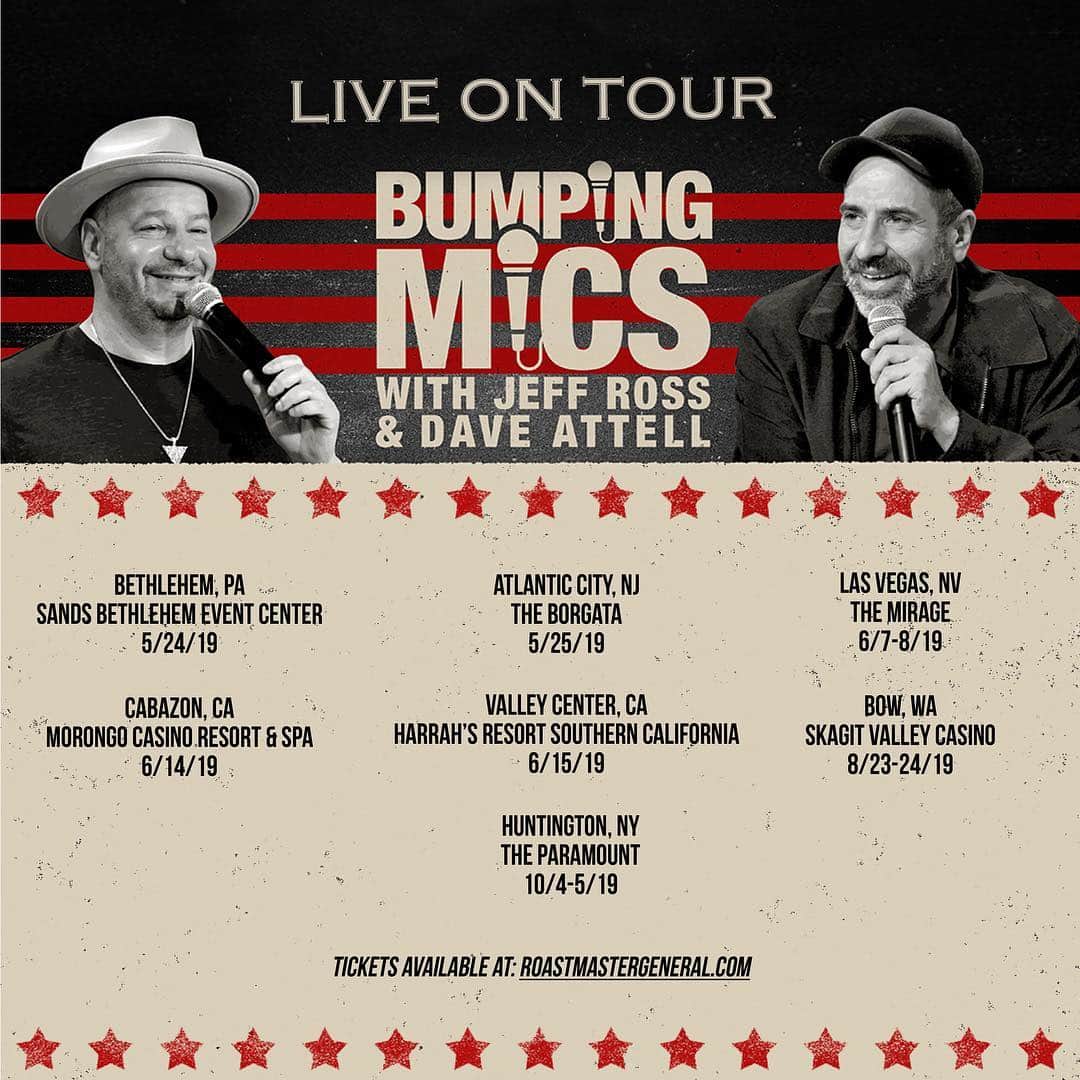 ジェフリー・ロスさんのインスタグラム写真 - (ジェフリー・ロスInstagram)「#BumpingMics tour dates at RoastmasterGeneral.com  New jokes. Same us.」4月13日 20時58分 - therealjeffreyross
