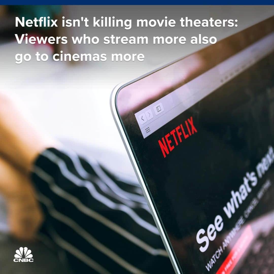 CNBCさんのインスタグラム写真 - (CNBCInstagram)「People say that Netflix is killing movie theaters, but that's a myth.⁣ Here are the facts. 👇⁣ ⁣ ◾Streaming services have fundamentally altered how consumers watch TV. ⁣ ⁣ ◾Audiences are spending more time watching content at home. ⁣ ⁣ ◾ More at-home streaming does NOT mean spending 𝘭𝘦𝘴𝘴 time at theaters. In fact, last year the domestic box office had a record-breaking year, hauling in $11.9 billion. There was a 5% rise in the number of movie tickets sold, and 263 million people — 75% of the population — saw at least one movie in theaters.⁣ ⁣ You can read more, at the link in bio.⁣⁣ *⁣ *⁣ *⁣ *⁣ *⁣ *⁣ *⁣ *⁣ ⁣ #Netflix #ReedHastings #CEO #Movies #MovieTheaters #Theaters #Cinema #Record #Records #BoxOffice #Film #Binge #BingeWatch #BusinessNews #News #CNBC」4月14日 11時00分 - cnbc