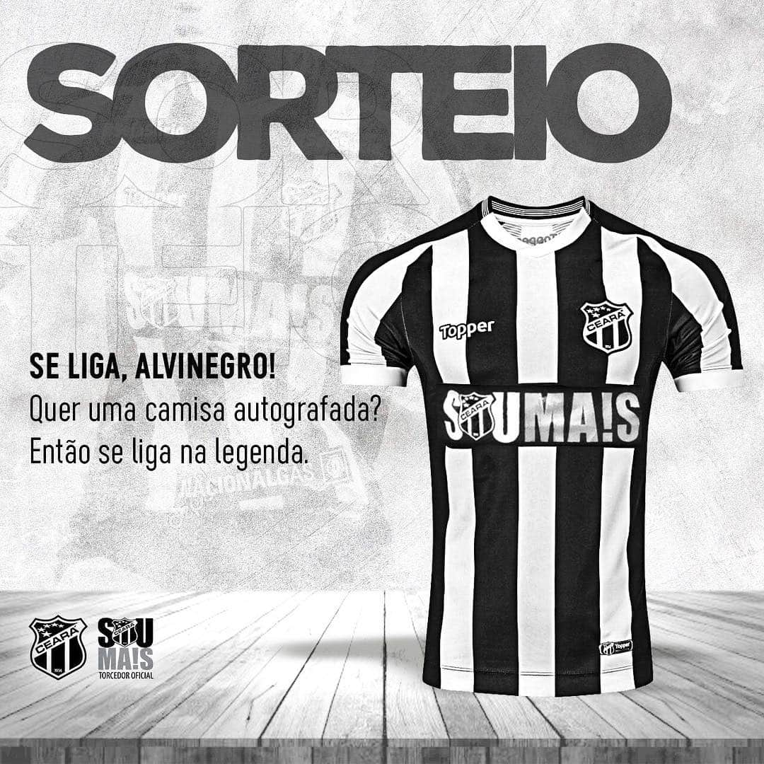 フェリペ・シウバのインスタグラム：「Se liga no SORTEIO, Nação Alvinegra! Vamos participar? *SORTEIO DE 01 CAMISA OFICIAL AUTOGRAFADA POR MIM*: 1. Seguir @cearasc  2. seguir @silva10.felipe 3. Marcar 03 amigos nos comentários 4. Curtir a foto oficial.  O sorteio será realizado dia 18 de abril (quinta-feira), às 15h; - O perfil do ganhador precisa estar aberto para conferência); - Não serão considerados comentários marcando lojas, fakes ou famosos. BOA SORTE!」