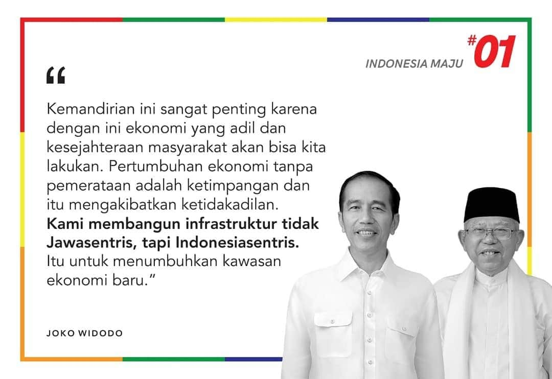 エリック・トヒルさんのインスタグラム写真 - (エリック・トヒルInstagram)「Pasangan Jokowi-Ma'ruf Amin menutup kampanye dan debat pilpres pamungkas dengan prima. Tetap dengan ide-ide segar untuk membangun ekonomi berbasis tehnologi dan industri kerakyatan demi kesejahteraan bangsa, serta terus menebar semangat dan sikap optimisme demi menuju Indonesia maju. Jokowi-Ma’ruf Amin akan menjamin rakyat dan bangsa Indonesia siap menuju kehidupan yang jauh lebih baik dan mampu bersaing serta berdiri lebih unggul dari negara-negara maju saat ini.  Menutup masa kampanye terbuka ini, saya ingin mengucapkan terima kasih kepada seluruh pendukung Jokowi-Ma'ruf Amin untuk seluruh doa dan dukungan yang tulus dan tidak ada hentinya. Saya mengajak seluruh pendukung paslon 01 untuk tidak menyianyiakan hak pilih nya dan datang ke TPS pada Hari Rabu, 17 April 2019. Kita coblos yang pakai Baju Putih, nomor urut 01, Jokowi Amin. Kita kawal terus proses demokrasi Bangsa ini dengan kegembiraan dan kerukunan. Kita teruskan perjuangan kita, menuju INDONESIA MAJU.  #01IndonesiaMaju (source 📷 : Antarafoto)」4月14日 1時54分 - erickthohir