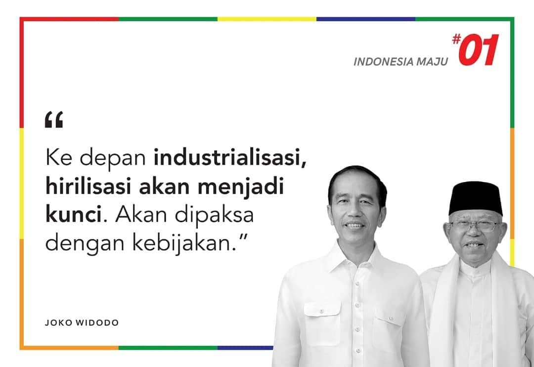 エリック・トヒルさんのインスタグラム写真 - (エリック・トヒルInstagram)「Pasangan Jokowi-Ma'ruf Amin menutup kampanye dan debat pilpres pamungkas dengan prima. Tetap dengan ide-ide segar untuk membangun ekonomi berbasis tehnologi dan industri kerakyatan demi kesejahteraan bangsa, serta terus menebar semangat dan sikap optimisme demi menuju Indonesia maju. Jokowi-Ma’ruf Amin akan menjamin rakyat dan bangsa Indonesia siap menuju kehidupan yang jauh lebih baik dan mampu bersaing serta berdiri lebih unggul dari negara-negara maju saat ini.  Menutup masa kampanye terbuka ini, saya ingin mengucapkan terima kasih kepada seluruh pendukung Jokowi-Ma'ruf Amin untuk seluruh doa dan dukungan yang tulus dan tidak ada hentinya. Saya mengajak seluruh pendukung paslon 01 untuk tidak menyianyiakan hak pilih nya dan datang ke TPS pada Hari Rabu, 17 April 2019. Kita coblos yang pakai Baju Putih, nomor urut 01, Jokowi Amin. Kita kawal terus proses demokrasi Bangsa ini dengan kegembiraan dan kerukunan. Kita teruskan perjuangan kita, menuju INDONESIA MAJU.  #01IndonesiaMaju (source 📷 : Antarafoto)」4月14日 1時54分 - erickthohir