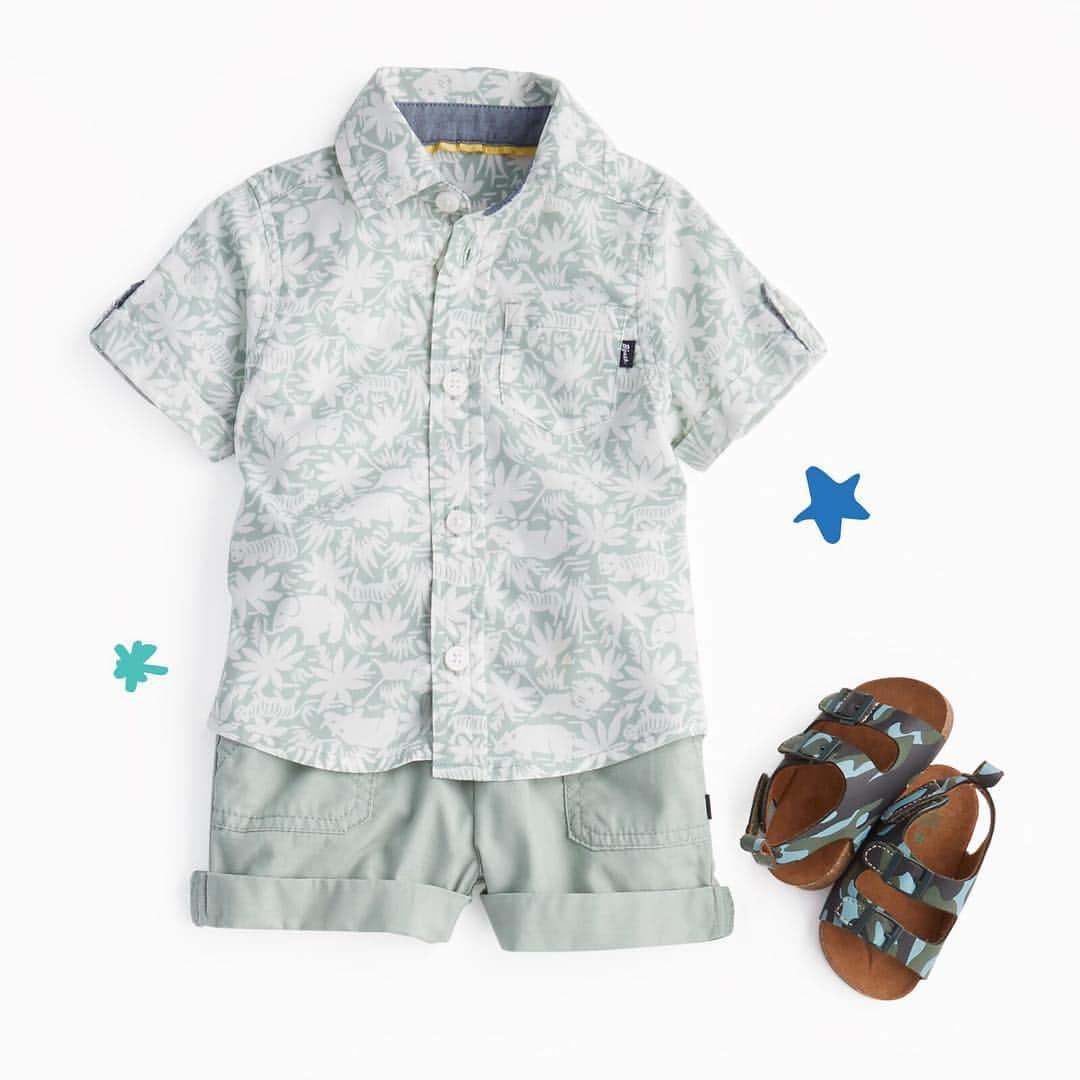 のインスタグラム：「Oh boy... Tag someone who needs this little #babybgosh 🐅 shirt for their next adventure! #zooday #inthejungle #camo #oshkoshkids」