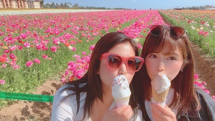 沢辺りおんさんのインスタグラム写真 - (沢辺りおんInstagram)「3.4月限定でやっている #theflowerfields に行ってきました！車で莉麻が連れてってくれたよ〜！ とってもお花が綺麗だった🌼  #ドライブ #女子2人」4月14日 4時51分 - rionsawabe