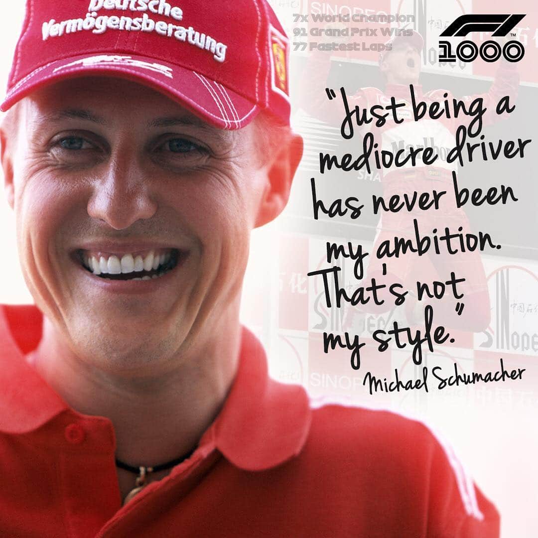 F1さんのインスタグラム写真 - (F1Instagram)「100% commitment - always 💯💪 . #Formula1 #F1 #Race1000 #Schumacher #KeepFightingMichael」4月14日 6時22分 - f1