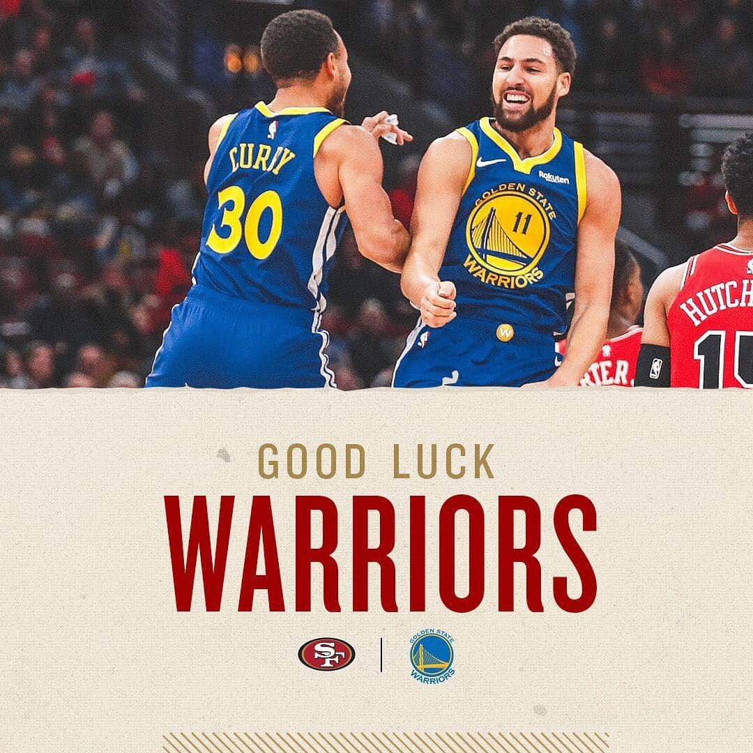 サンフランシスコ・フォーティナイナーズさんのインスタグラム写真 - (サンフランシスコ・フォーティナイナーズInstagram)「Let’s go @warriors!!! #BayAreaUnite」4月14日 9時18分 - 49ers