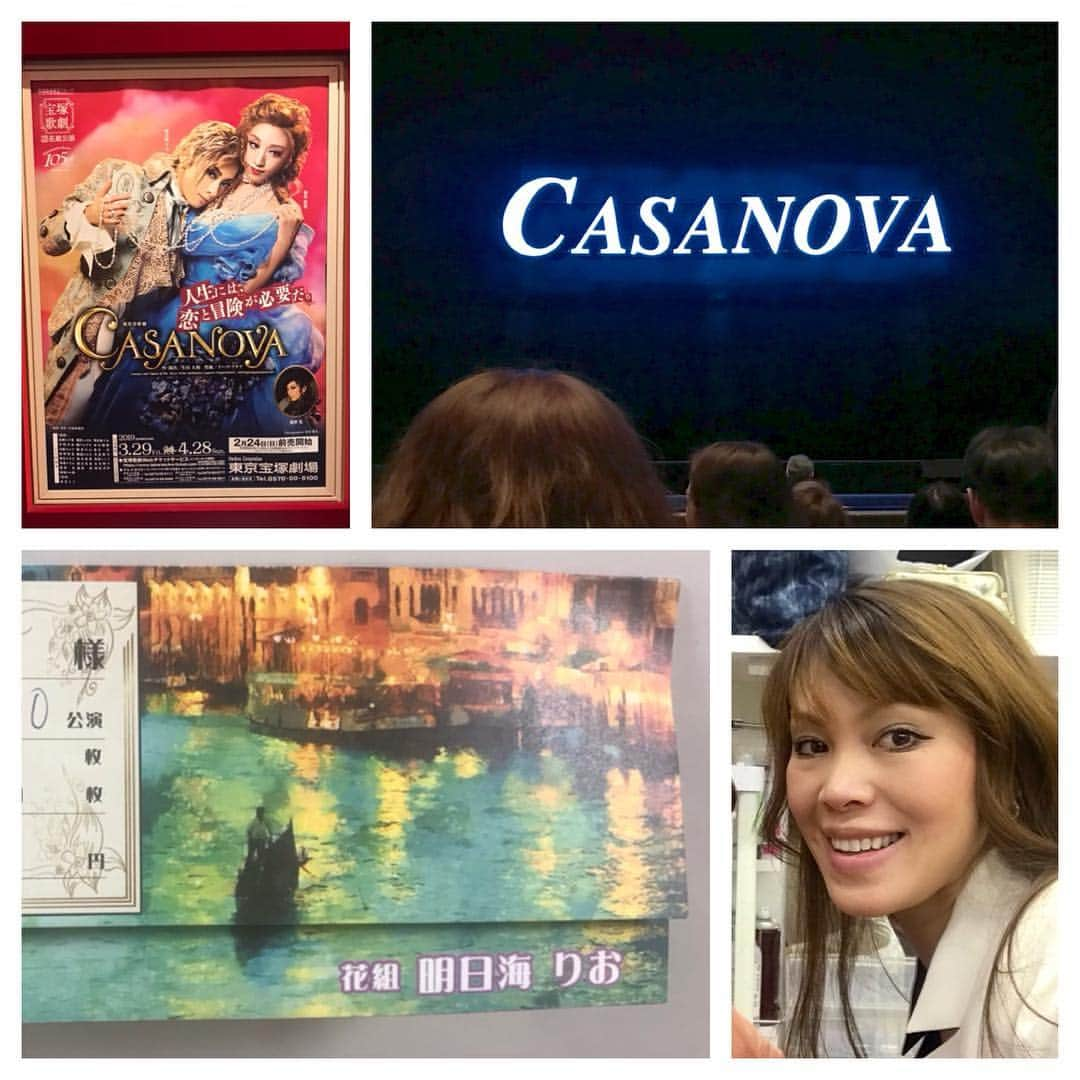 輝良まさとさんのインスタグラム写真 - (輝良まさとInstagram)「・ 花組公演『CASANOVA』 やっと観に行けましたー😆‼️ ・ とにかく全てが美しく綺麗だった❤️ 舞台セット、お衣装の数々、曲のメロディーと歌詞… そして何よりみりおさんのカサノヴァ😍 なんたるイケメンでしょう…❤️❤️❤️ あんな男性に言い寄られたら、断るなんてできないに決まってるじゃん😍って思っちゃうぐらい本当にみりおさんの美貌と役がどんぴしゃハマってて素敵でした💓 ・ 私的に今回のお衣装がどれも斬新で、デザインや色使いとかもとても素敵だなーと思いました✨ 特にフィナーレナンバーの大階段でみりおさんと娘役の場面のあの娘役さんの黒とベージュ（薄ピンク？）のスパンコールのタイトなお衣装、あれ1番好きでした❤️ ・ 花組の皆さん、そしてゆきをはじめとする退団者の皆さん、現役時代お手伝いさせてもらってた専科のはっちさん（#夏美よう さん）本当にそれぞれ適材適所で活躍していて、見所満載でとーっても楽しかったです😆✨ 同期のみきも相変わらずスタイル抜群でどこにいても目を引くし、金髪猫ちゃんも可愛かったな😻 ・ あと噂には聞いてましたが、個人的にちなつ（#鳳月杏 さん）があっぱれで素晴らしかったー🙌🙌🙌 ・ 久しぶりに花組の仲間に会えたし、花組OGの観劇者も多く懐かしのみなさんにも沢山会えてめちゃめちゃ楽しく、夢いっぱい幸せいっぱいの1日になりました😆❤️ ・ みんなから元気もらえたから明日からまたお仕事頑張ろーっと😆💪💪💪 ・ #宝塚#花組#casanova#明日海りお さん#イケメン過ぎる#イケメン祭り#全てが#美しかった#同期#91期#白姫あかり#スタイル抜群#目を引く#花組og#沢山会えた#みんな大好き#パワーチャージ#明日から#また#頑張ろう」4月14日 20時16分 - kirahama0703