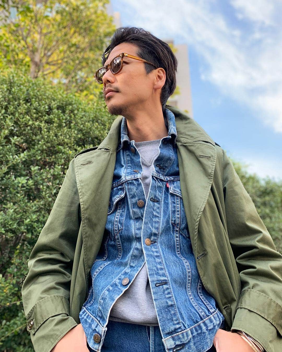 のインスタグラム：「"アメカジ" Vintage American casual ・ ・ ・ Tap for Brands ・ #levis #levis70505 #levis501 #hermes #usarmy #1950A  #menswear #mensstyle #mensstreetstyle #dapper #dappermen #gentleman #vintage #vintagestyle #vintagewear #mensfashion #mensclothing #ootd #outfit」